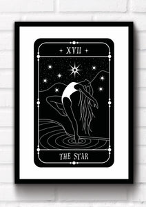The Star Tarot Card Art Print. This print could fit beautifully into any room in your home. Eccentric and witchy wall art. Simply download, print and enjoy!