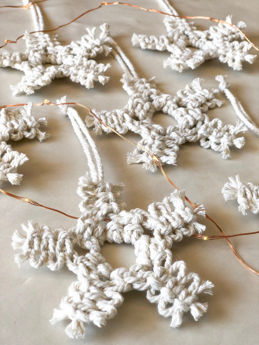 Macrame Christmas Snowflake Ornaments