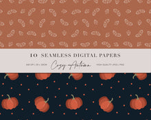 10 Seamless Cozy Autumn Digital Papers. Use them for scrapbooking, fabric printing, wrapping paper, book covers, wall paper etc. There is no limitation to the possibilities. 