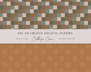10 Seamless Cottage Core Digital Papers Use them for scrapbooking, fabric printing, wrapping paper, book covers, wall paper etc. There is no limitation to the possibilities. 