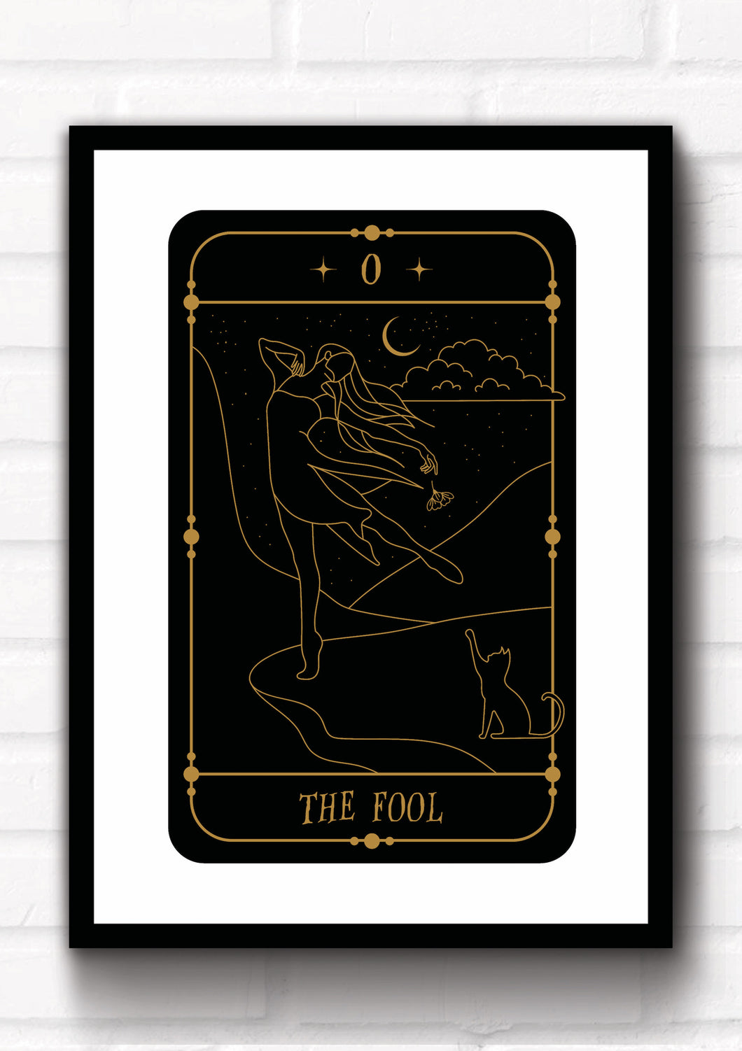 The Fool Tarot Card Art Print. This print could fit beautifully into any room in your home. Eccentric and witchy wall art. Simply download, print and enjoy!