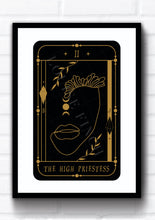 The High Priestess Tarot Art Print. This print could fit beautifully into any room in your home. Eccentric and witchy wall art. Simply download, print and enjoy!