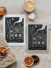 If you're like me and you swoon over snowy landscapes and warm cozy cottages then this print is perfect for you. This print can be framed, pegged to a line/mesh board, used in journaling or sent as a gift to a friend. Available on white or brown paper.