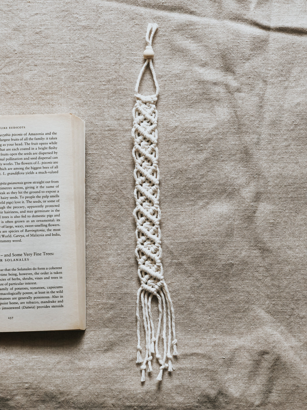 These macrame bookmarks add such a nice touch to the books that you like to read. They are hand-dyed in soft pastel colors making them subtle, elegant and one of a kind.