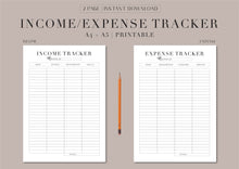 Use these tracker sheets to have more control of your finances and make financial planning easier. This is a 2 page download for Income and Expenses. Simply download, print and plan! These pages are hole punch safe.