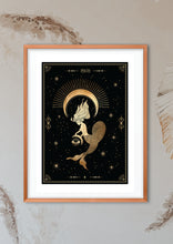 Pisces Zodiac Art Print. This print could fit beautifully into any room in your home. Mystical, celestial and whimsical wall art. Simply download, print and enjoy! 