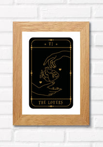 The Lovers Tarot Card. This print could fit beautifully into any room in your home. Eccentric and witchy wall art. Simply download, print and enjoy!