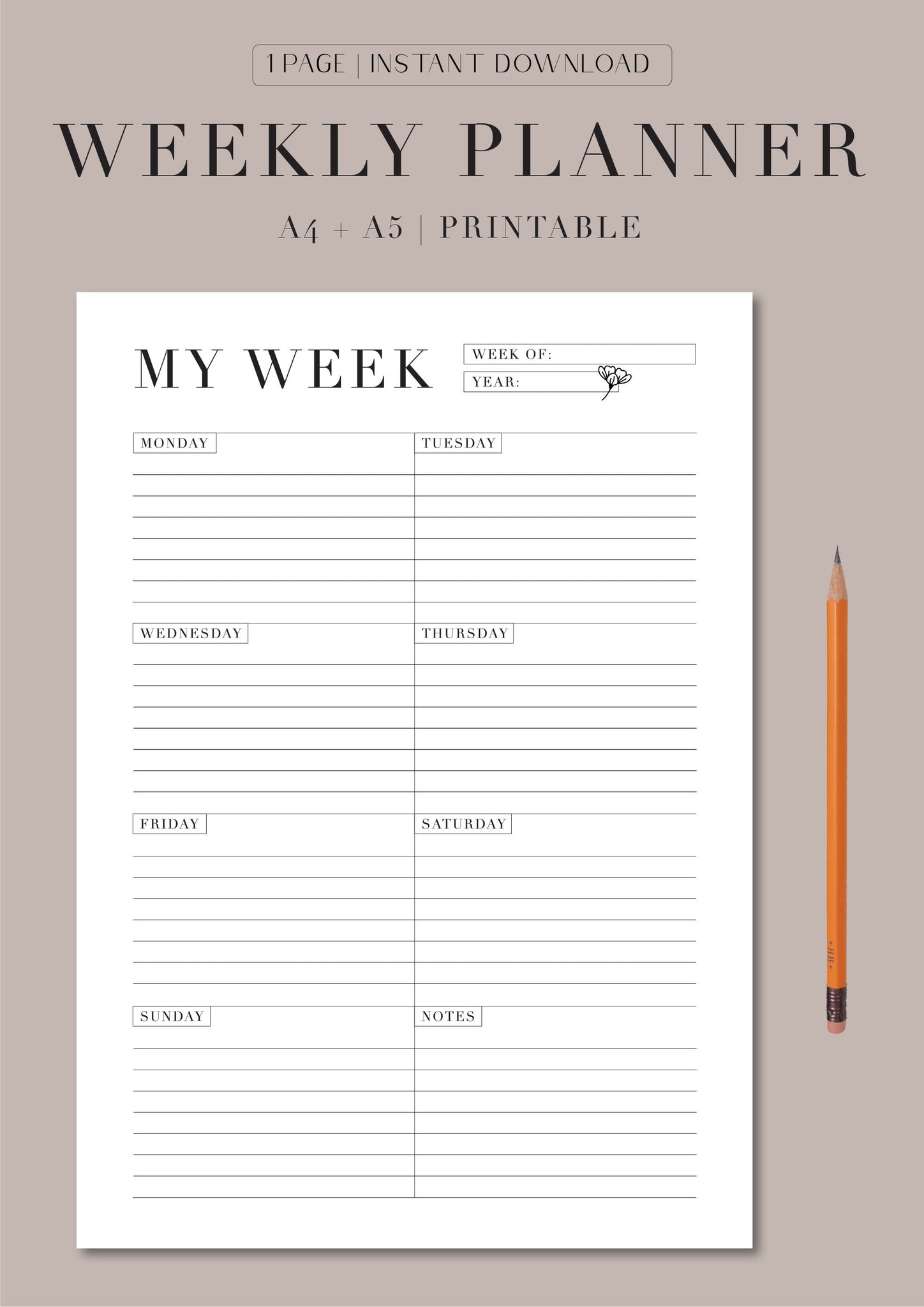 Free Printable Weekly Planner