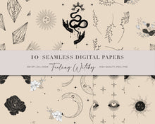 10 Seamless Witchy Digital Papers. Use them for scrapbooking, fabric printing, wrapping paper, book covers, wall paper etc. There is no limitation to the possibilities.