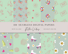 10 Seamless Retro Vibes Digital Papers. Funky Retro Patterns. Use them for scrapbooking, fabric printing, wrapping paper, book covers, wall paper etc. There is no limitation to the possibilities. 